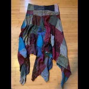 Bohemian hippie patch quilt skirt